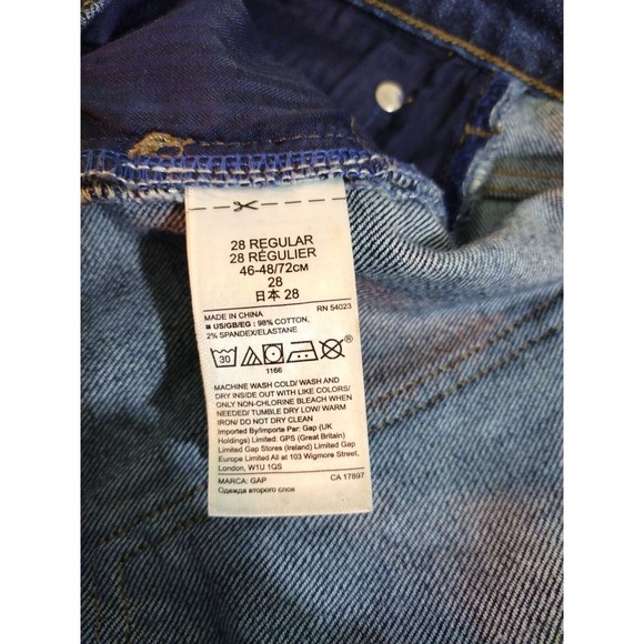 Gap Women's 1969 Blue Denim Jeans Dark Wash Perfect Boot Wide Leg Size 28r - Picture 8 of 10